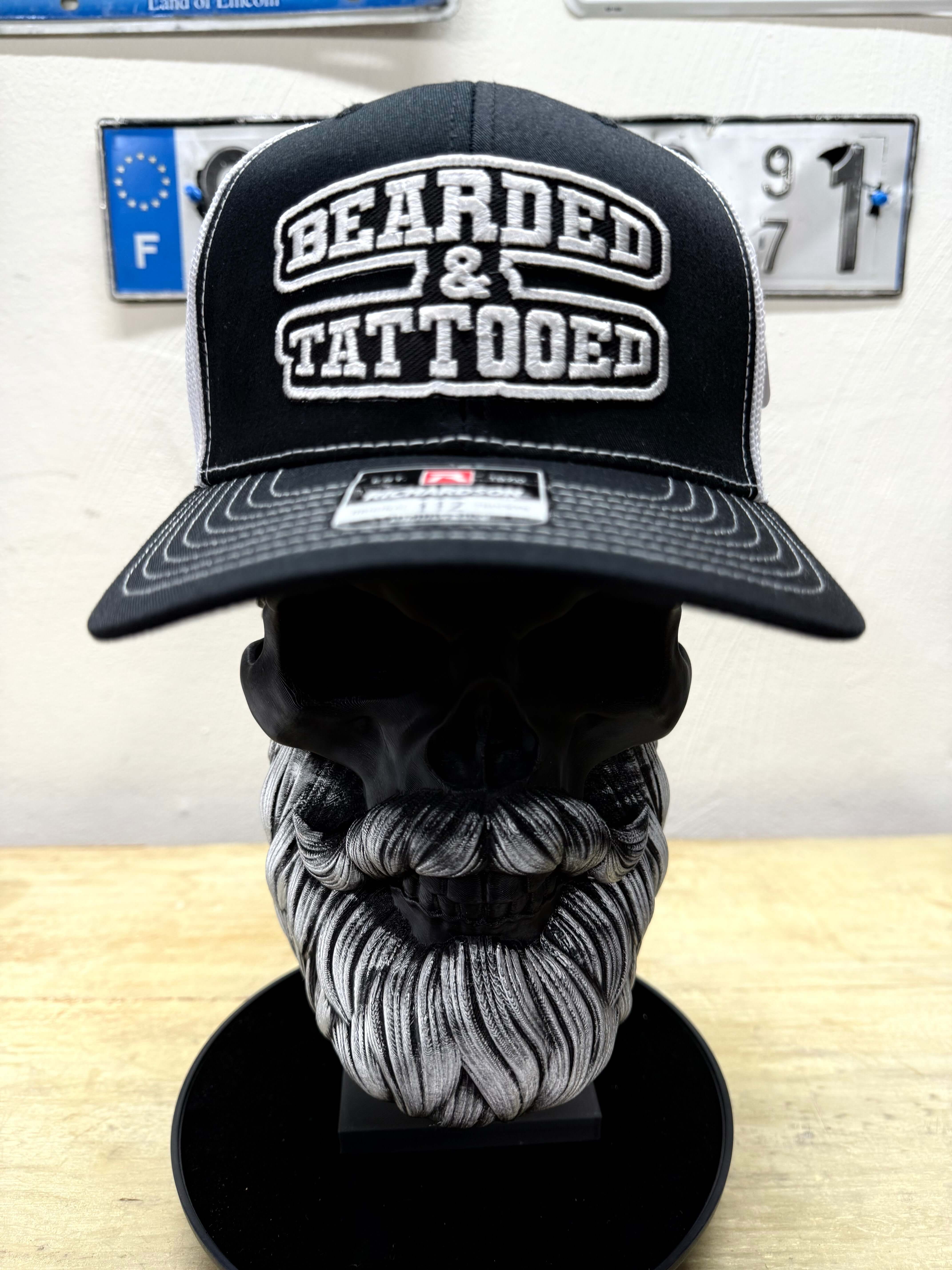 Bearded And Tattooed Trucker Hat For Guys With Beards Front 1